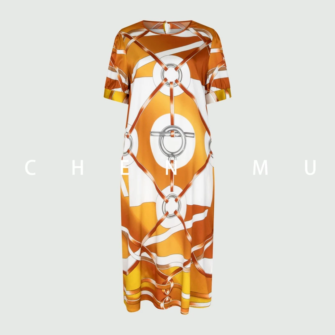 【宸慕】高端桑蚕丝爱玛家贵气连衣裙25043