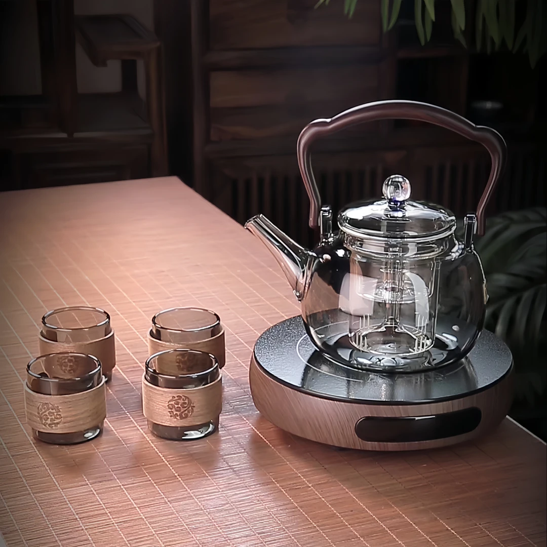 高端电陶炉煮茶壶套装耐热玻璃烧水壶泡茶专用蒸煮一体提梁壶家用