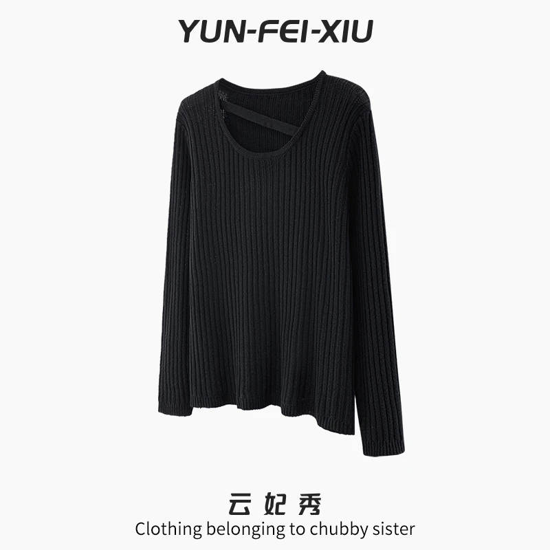 云妃秀大码女装针织衫时尚休闲微胖宽松显瘦减龄气质百搭春68573