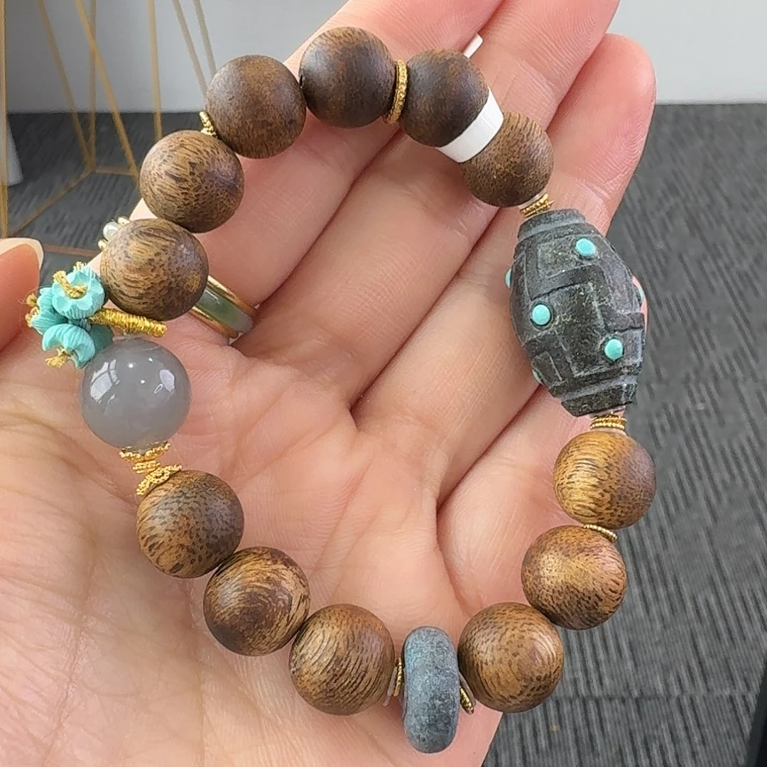 绿松石18K金镶嵌珠宝半成品