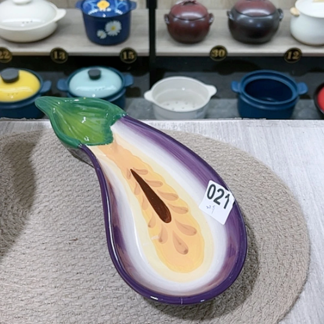 【闪购商品】陶瓷茄子微瑕疵品不退货021