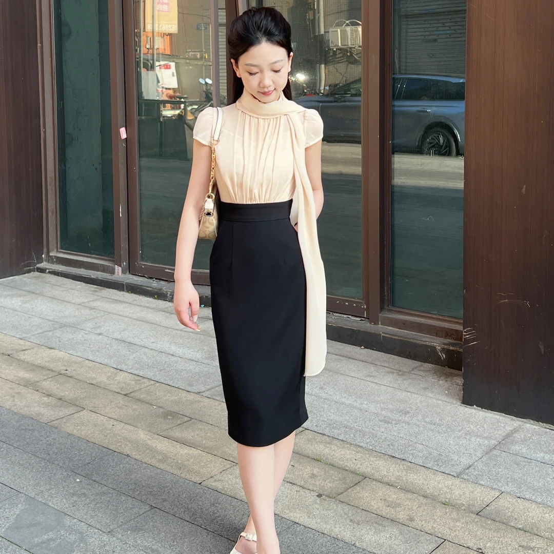 【破晓063】琳琳小个子优雅气质修身收腰显瘦包臀连衣裙2025年新款