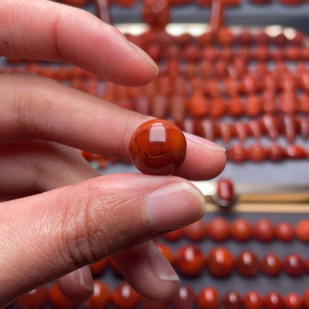 名***袭南红玛瑙未镶嵌其他W原矿12➕瓦西双色满肉圆珠