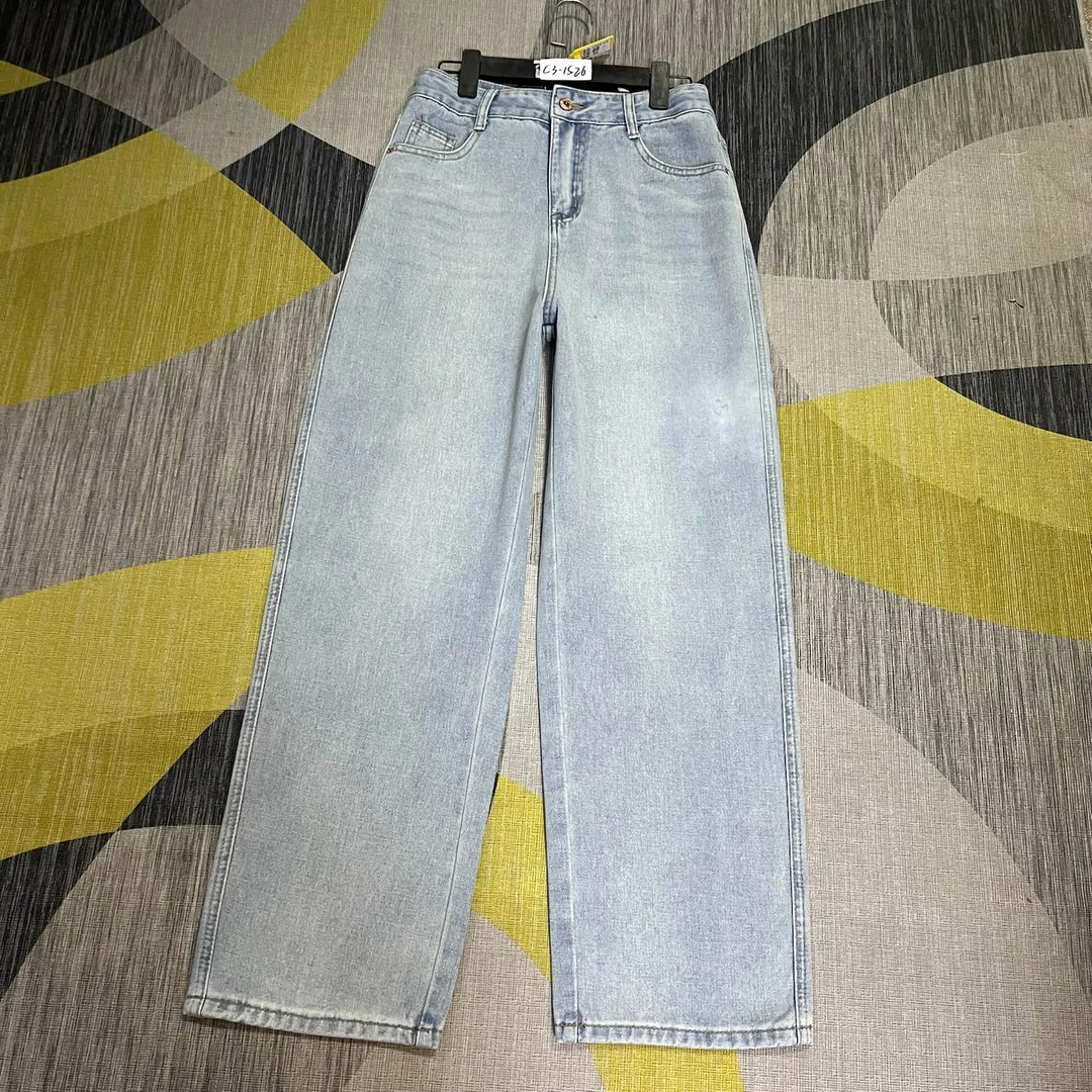 C3-1526 浅蓝 美式经典超正高腰直筒裤 无弹（不退换）