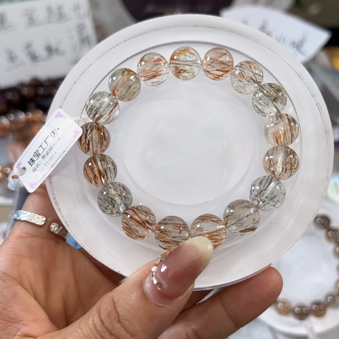 未镶嵌水晶手链黑金超七11m