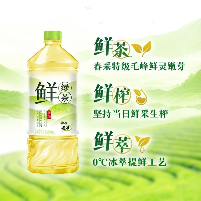 【新鲜上市】康师傅鲜绿茶无糖夏日解渴茶饮料900ml*2/5/8瓶