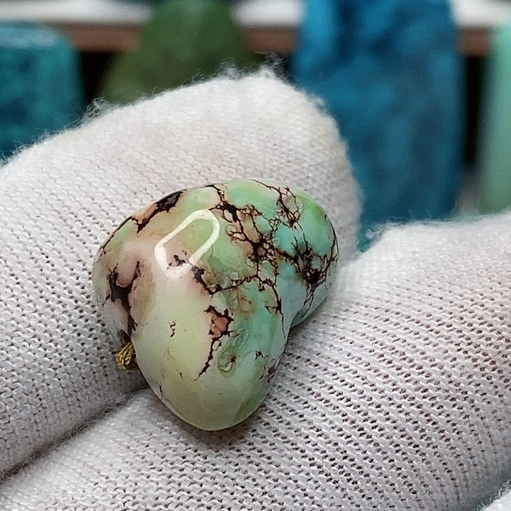 绿松石未镶嵌天然原矿 地大质检