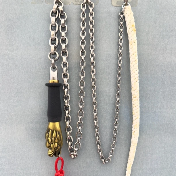 曌龙福利平面无纹链条手工迪尼麻马莲朵鞭头黑色龙头固定把手