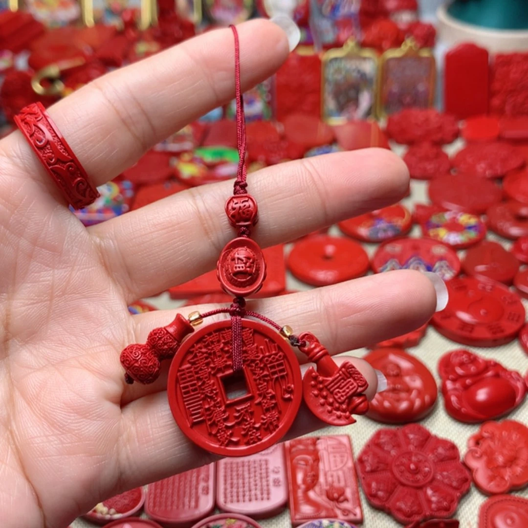 天然辰砂工艺品朱砂手机坠
