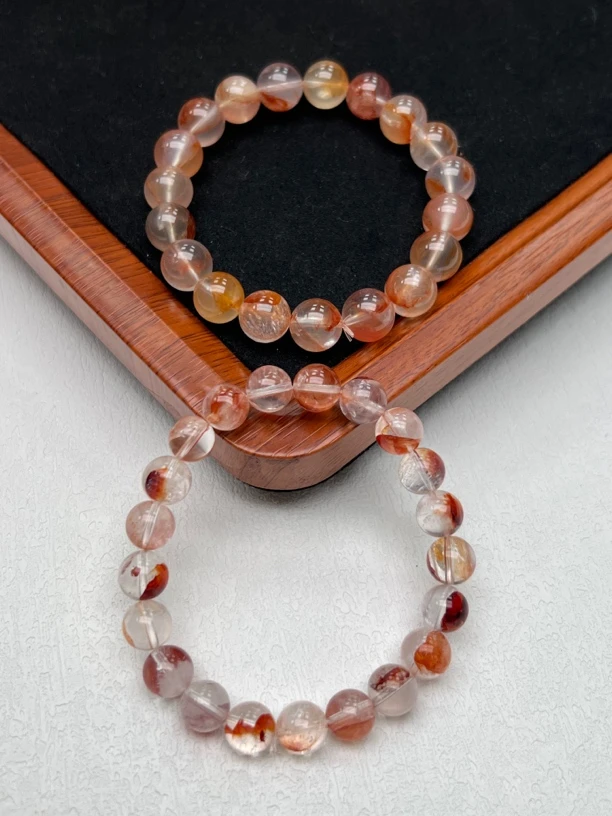 天然冰透胶花 手串+10mm 天然水晶（一件/多样性发） SH-000117