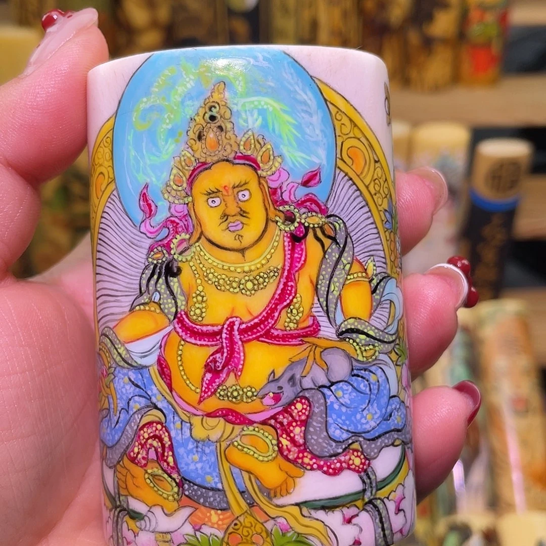 觉***沃实心竹手工作品黄财神