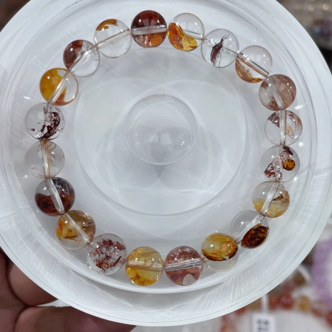 未镶嵌水晶手串088锦鲤胶花水晶10m+