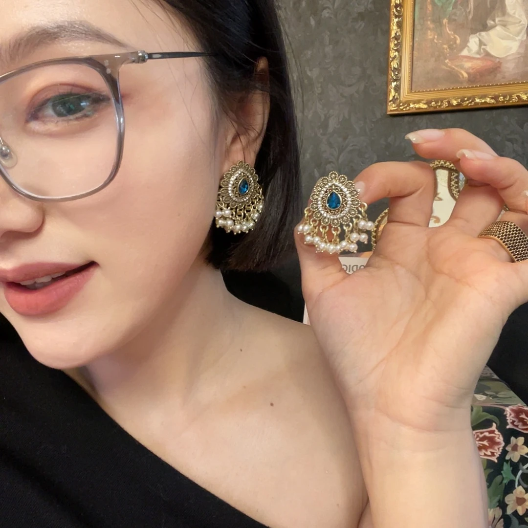 黄铜925银琉璃耳钉