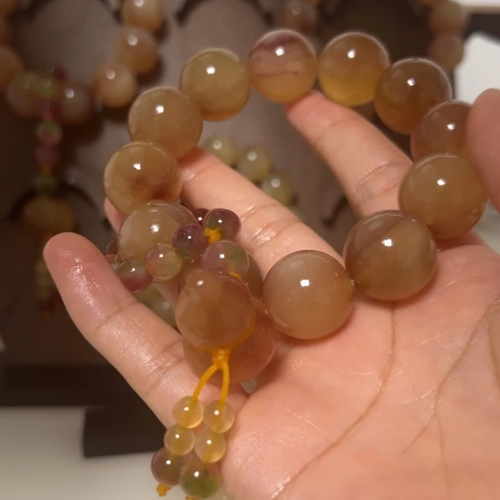 肉****非金属珐琅2.0粉血手串