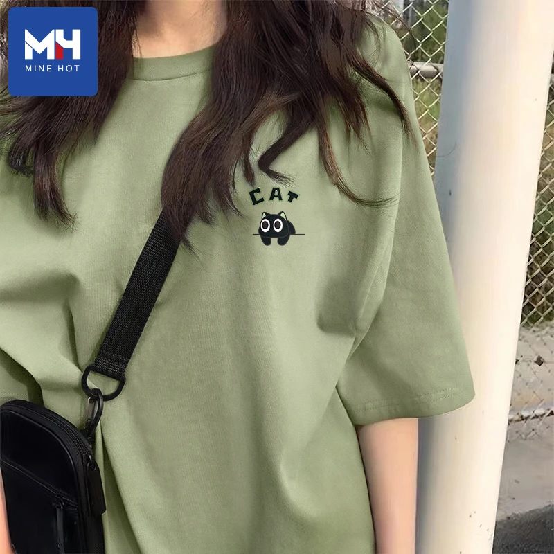 唐狮集团MH短袖t恤女夏季潮流洋气宽松ins风纯棉圆领女生半袖上衣