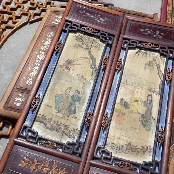 恋***6香榧木一对漂亮的挂屏