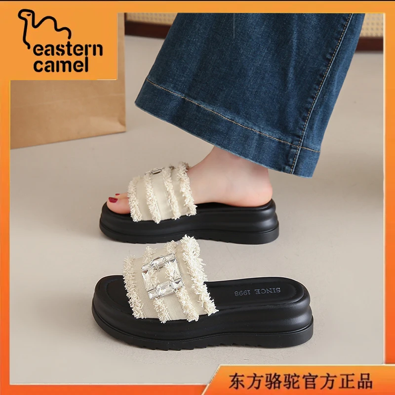 东方骆驼拖鞋女夏季爆款时尚仙女风凉拖鞋女士外穿软底百搭一字拖