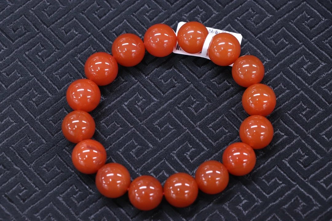 原矿无优化天然南红保山滴水洞单圈12mm经典红色