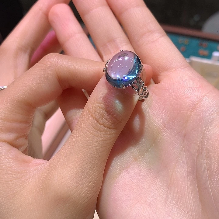 m****银S925镶嵌戒指托帕石不返运费拍4单