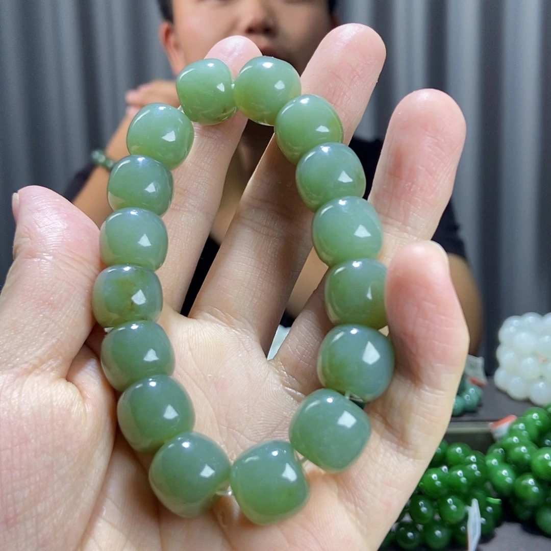 手链未镶嵌和田玉（糖玉）纯天然新疆和田玉手串且末蓝卡14