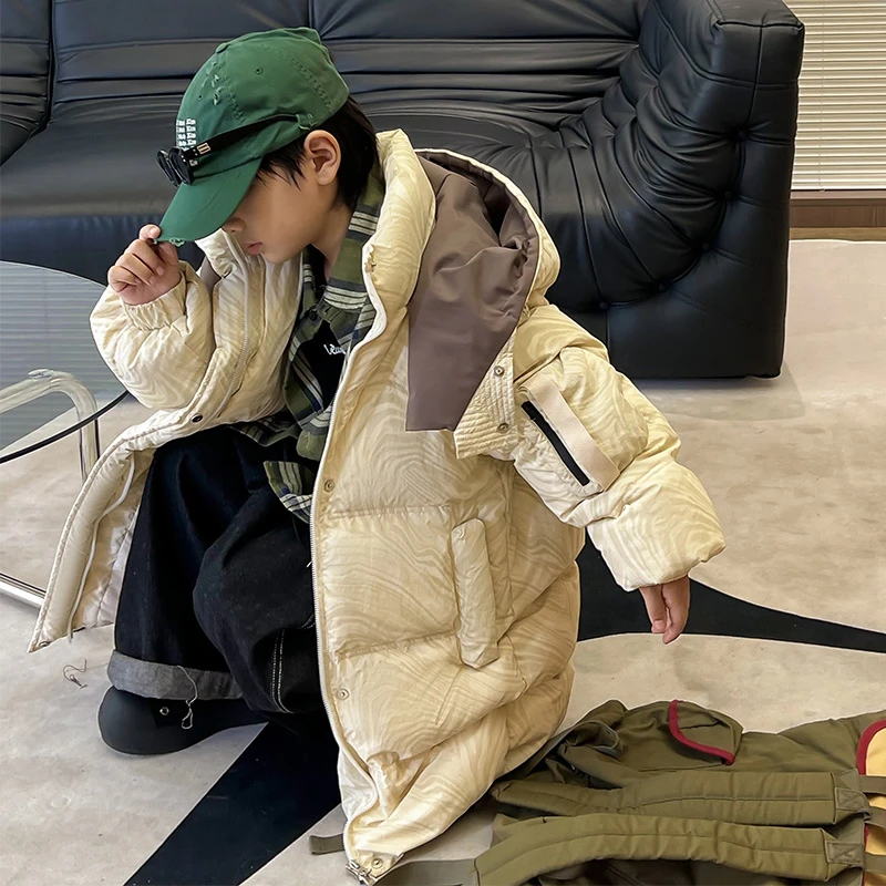 儿童羽绒服男童冬季2024冬季新款儿童宽松中大童加厚童装外套三防