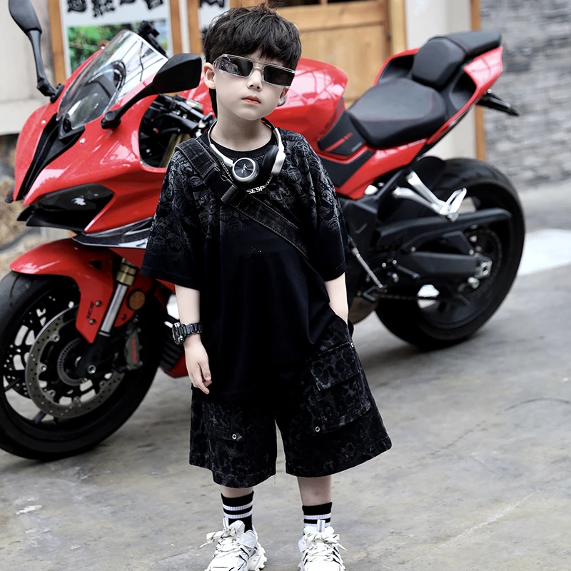 【现货】Jimmy妈童装 超酷男孩 夏季新款儿童哪吒印花渐变短袖T恤