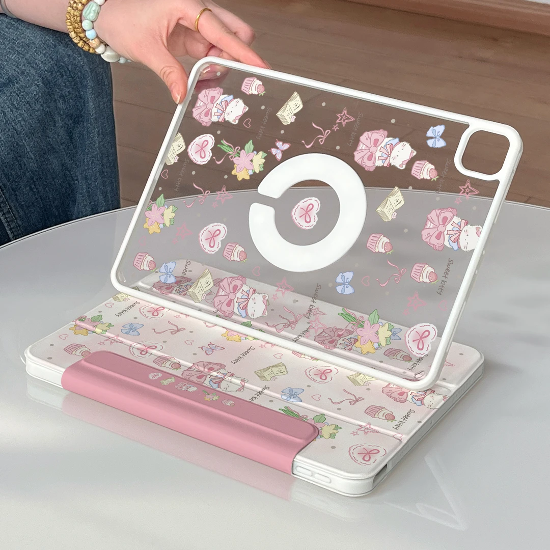 适用ipadair7保护套新款磁吸拆分ipad11平板10保护壳苹果旋转支架