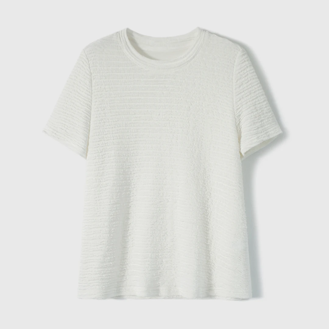 【九月木兮】自然感知•织云醋酸~老钱风褶皱肌理短袖S81792TXBMG