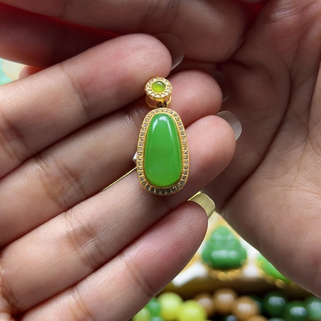 和田玉银S925镶嵌颈饰