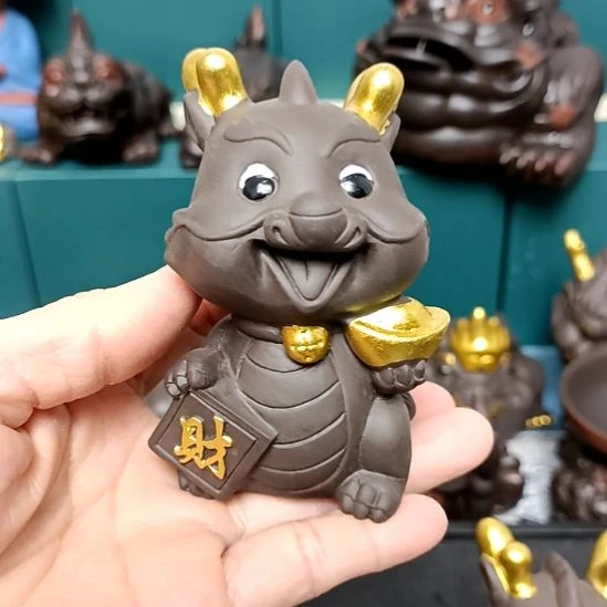 茶宠紫砂小龙茶宠摆件