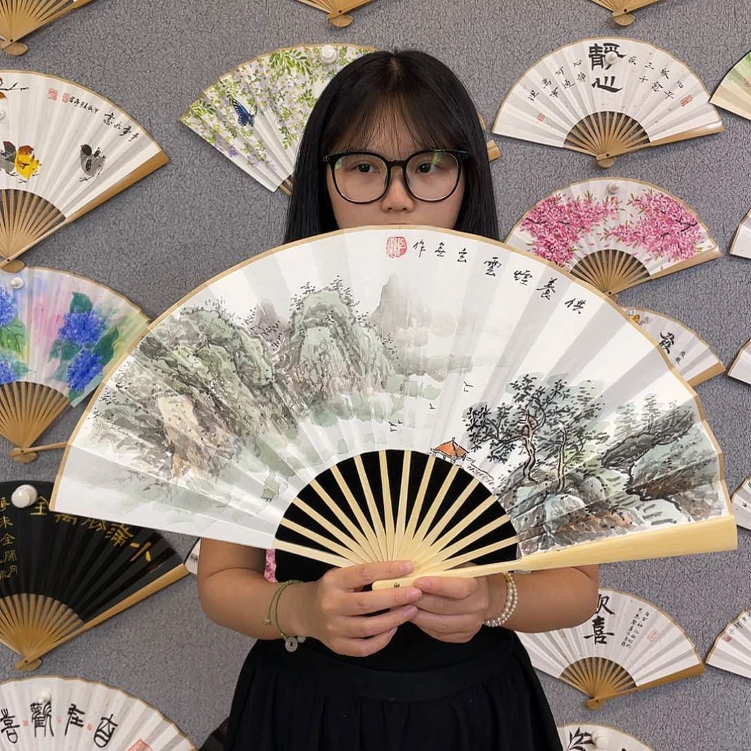 国画10寸-中玉竹福利折扇（默认粘好）