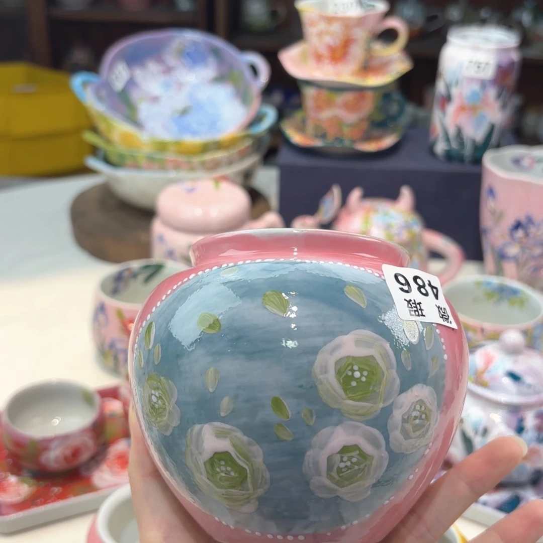 景德镇手绘高温釉下彩陶瓷茶具