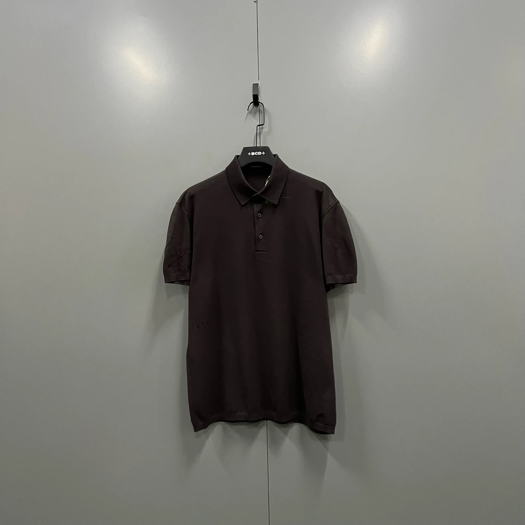 99新 ZEGNA (ll) 杰尼亚 纯色翻领短袖polo衫 M码/611027