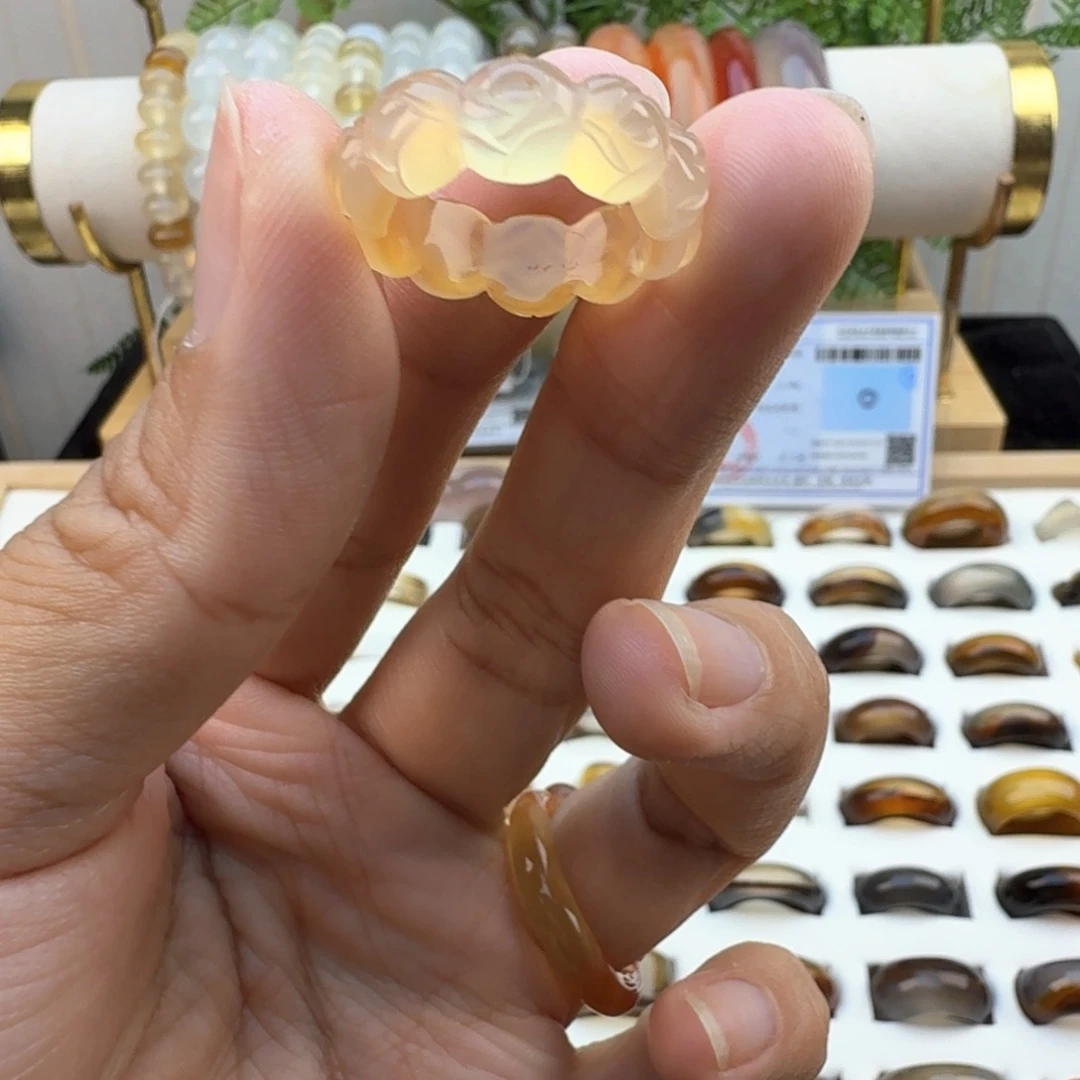 玛瑙/玉髓未镶嵌戒圈11/12圈福利内圈细微抛光痕介意勿拍
