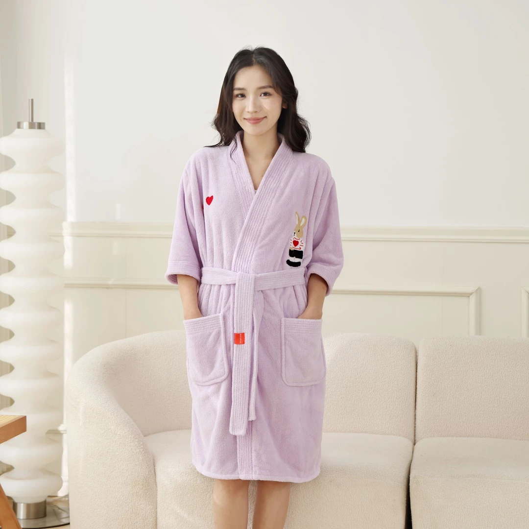 【棉美说】柔软吸水速干浴袍女款可穿式家居服洗澡游泳裹巾洗澡浴裙