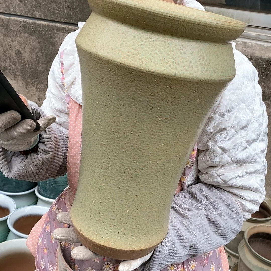 紫砂花盆瑕疵口21高37瑕疵