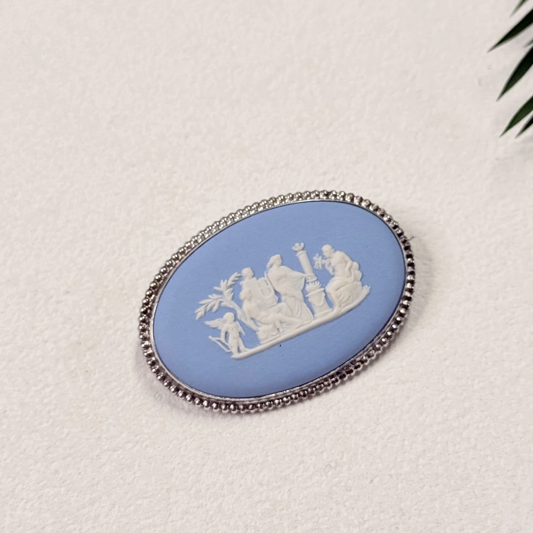 铜合金陶瓷胸针 【六六中古】孤品复古胸针te7630