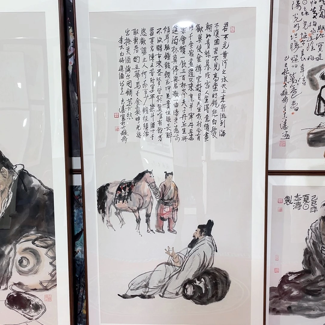 国画手绘画作品带框80/160