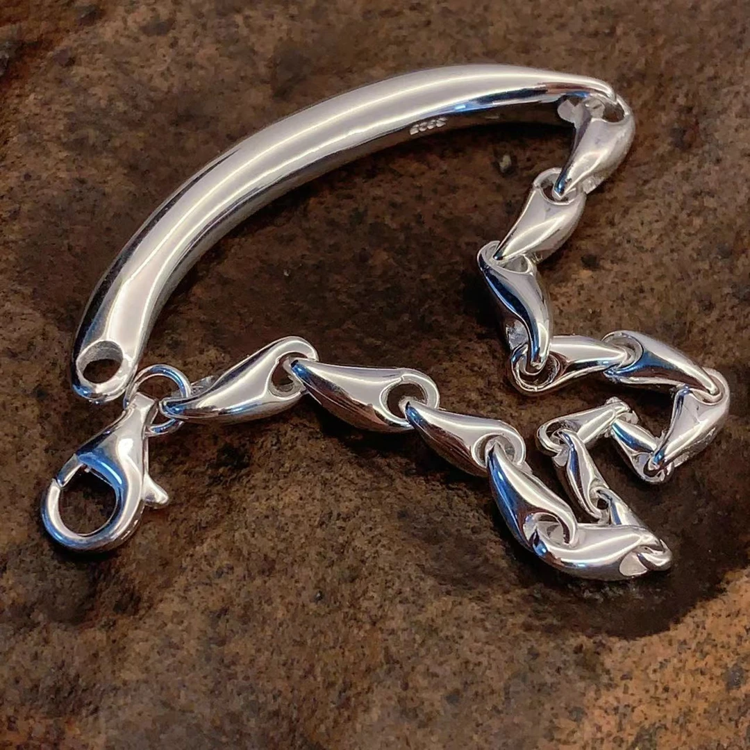 925银手链 925纯银 韩版水滴管式手链15.5克