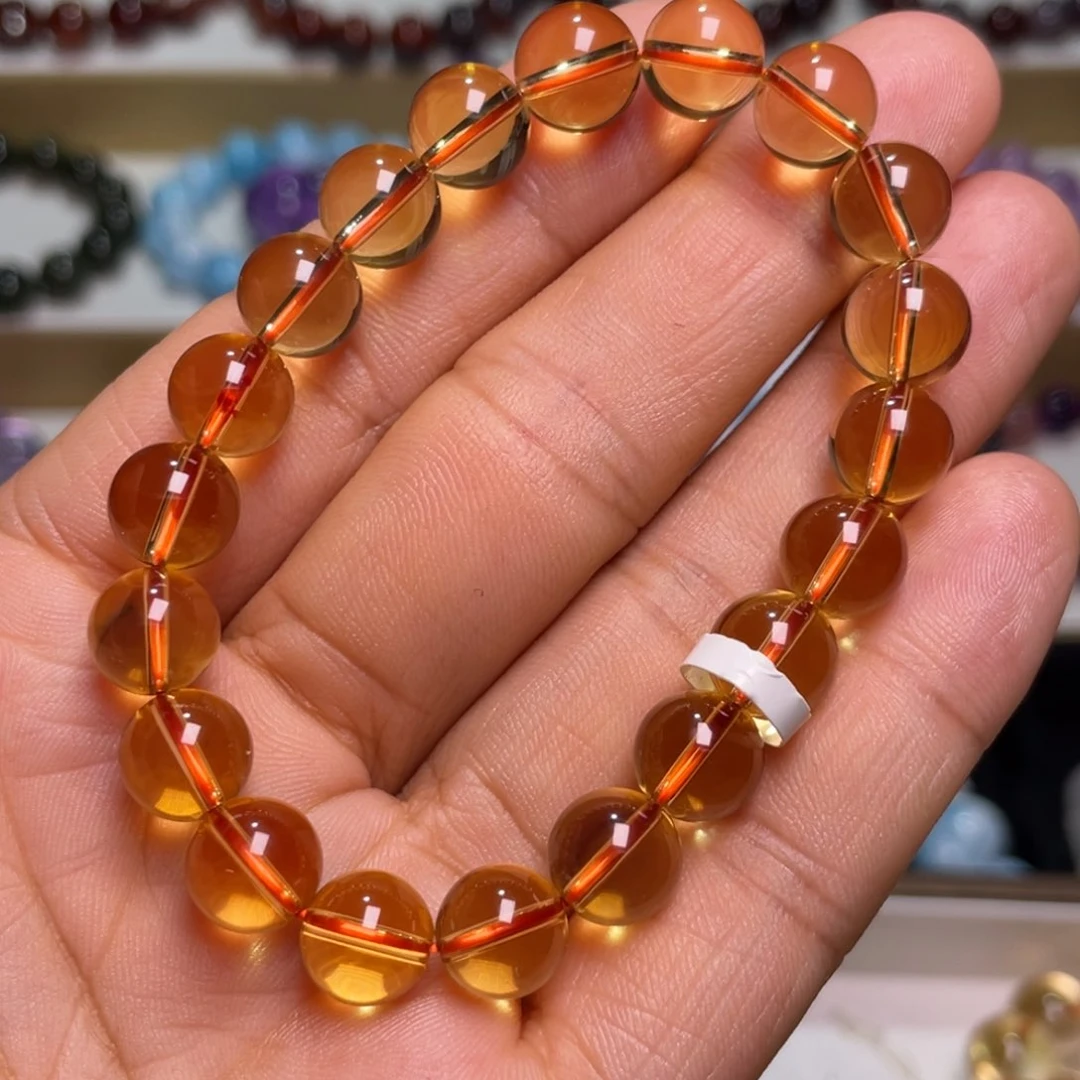 水晶手链未镶嵌巴西暴力黄9.9m左右