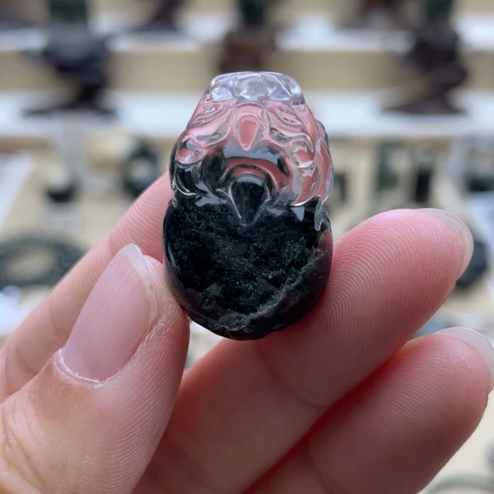 颈饰未镶嵌水晶绿幽灵貔貅