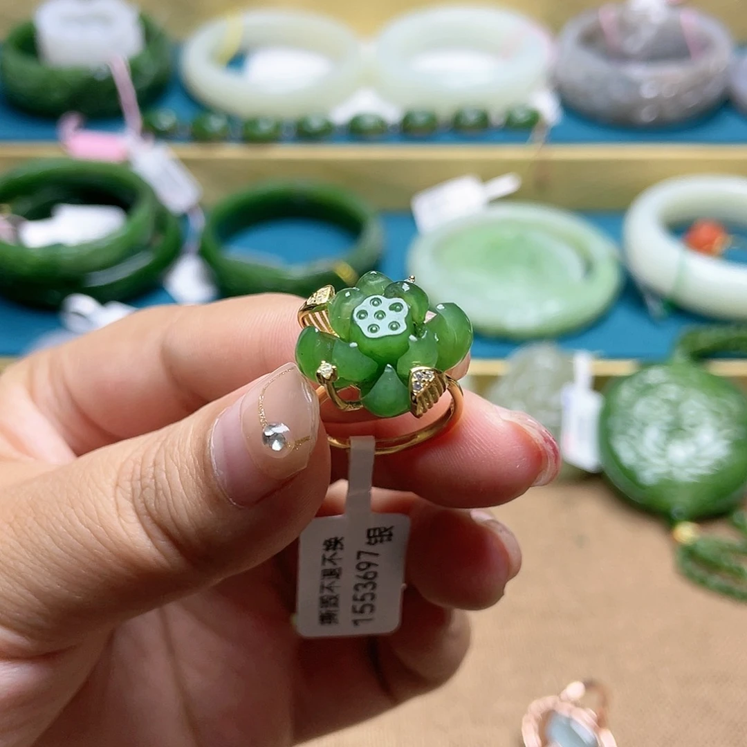 【闪购商品】和田玉戒指银S925镶嵌
