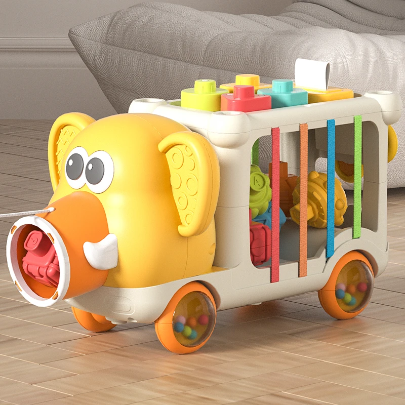 婴儿手指精细玩具0到1岁塞塞乐宝宝叠叠乐6-个月蒙氏多功能忙碌车
