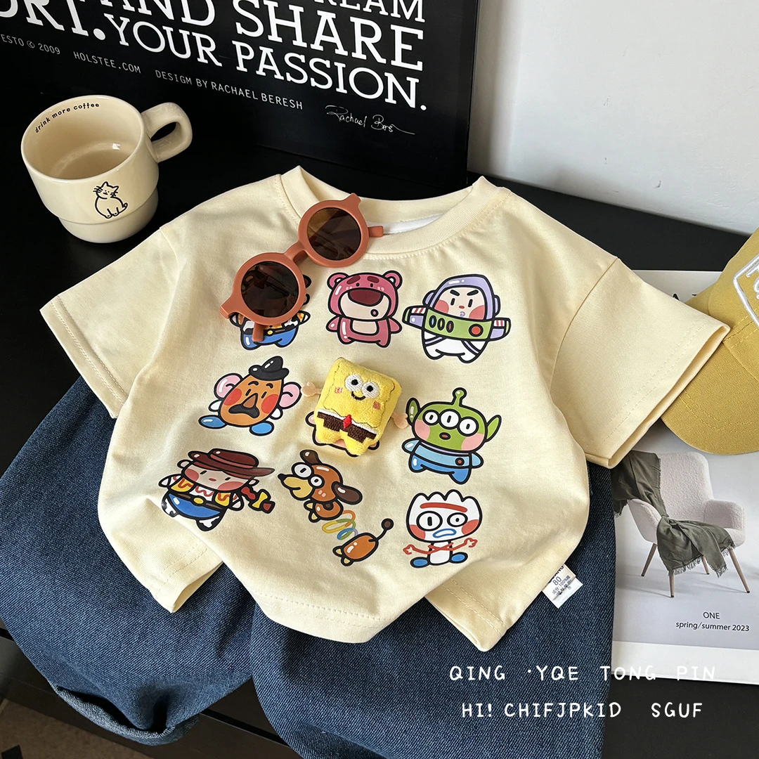 【立体玩偶】儿童短袖T恤夏装2025新款宽松韩版短袖卡通T恤纯棉