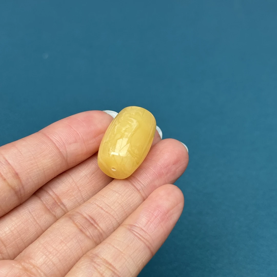 R3366天然原矿蜜蜡 妖花桶珠14x22.6mm 3.1克抖音基地质检发货