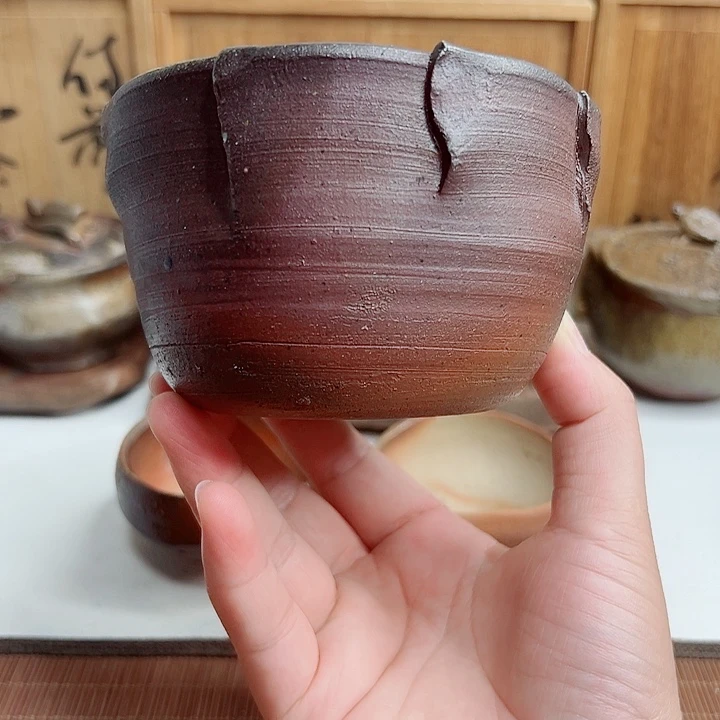 备前烧，建水，口沿细小飞皮
