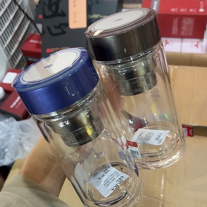 沃鑫双层玻璃杯350350607-3颜色随机