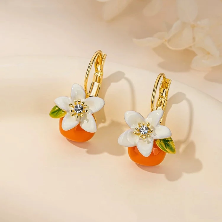 铜合金耳饰 精品/柿柿如意耳饰耳钉独特气质耳环2025新款高级感女