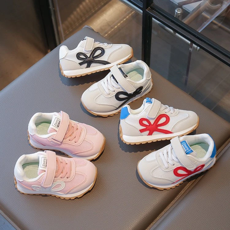 女童运动鞋25春秋小童防滑软底网面透气阿甘鞋男童休闲小白鞋8566
