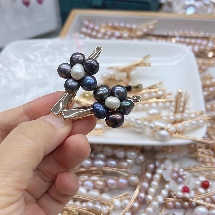 淡水珍珠发饰未镶嵌